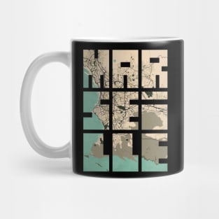 Marseille, France City Map Typography - Vintage Mug